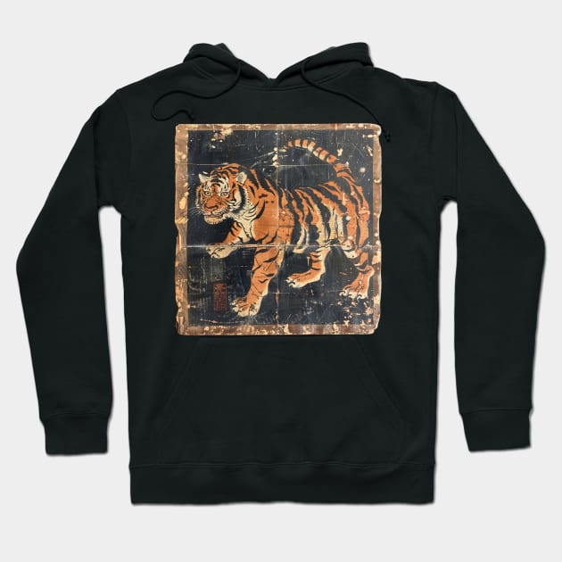 TIGER VINTAGE WOODBLOCK PRINT Hoodie by SHAKIR GAUTAMA 